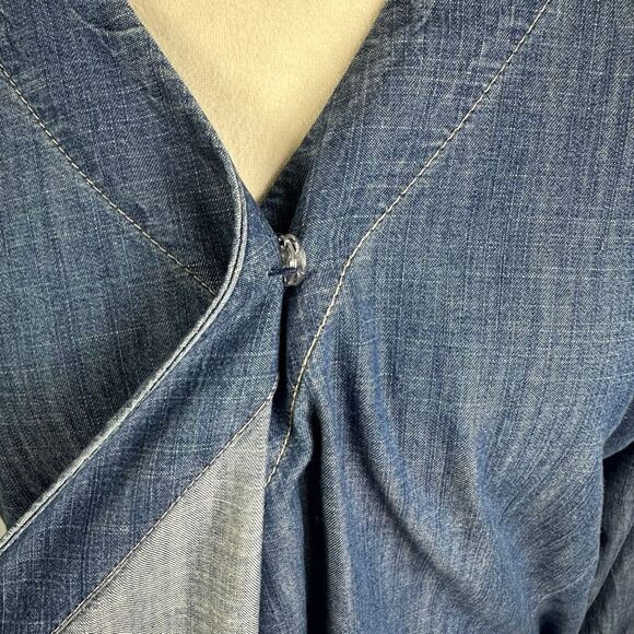 Pendleton Denim Chambray Wrap Dress Pockets Long Sleeve Classic Preppy Size 1X - Picture 9 of 10